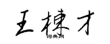 王正良王棟才行書個性簽名怎么寫