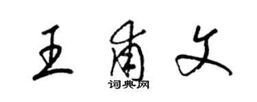 梁錦英王甫文草書個性簽名怎么寫