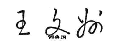 駱恆光王文州草書個性簽名怎么寫