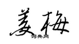 王正良姜梅行書個性簽名怎么寫