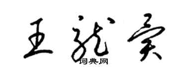 梁錦英王龍異草書個性簽名怎么寫