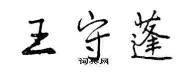 曾慶福王守蓬行書個性簽名怎么寫