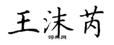 丁謙王沫芮楷書個性簽名怎么寫