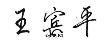 駱恆光王賓平行書個性簽名怎么寫