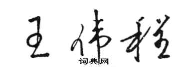 駱恆光王偉程草書個性簽名怎么寫