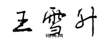 曾慶福王雪升行書個性簽名怎么寫