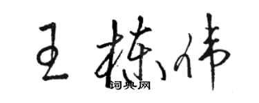 駱恆光王棟偉草書個性簽名怎么寫