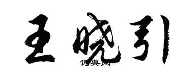 胡問遂王曉引行書個性簽名怎么寫