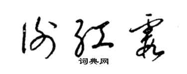 梁錦英謝紅霞草書個性簽名怎么寫