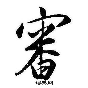 康熙千字文中審的寫法