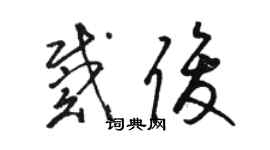 駱恆光戴俊草書個性簽名怎么寫