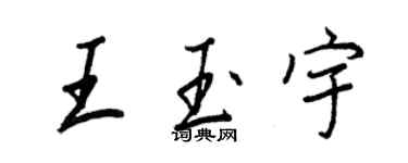 王正良王玉宇行書個性簽名怎么寫