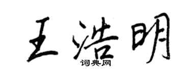 王正良王浩明行書個性簽名怎么寫