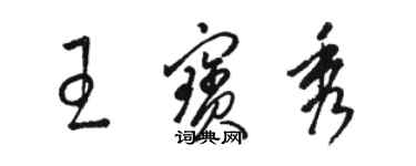 駱恆光王寶秀草書個性簽名怎么寫