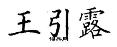 丁謙王引露楷書個性簽名怎么寫