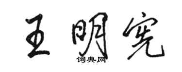 駱恆光王明憲行書個性簽名怎么寫