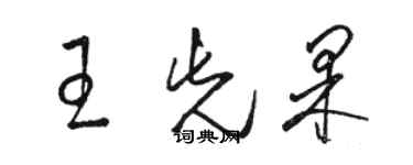 駱恆光王先果草書個性簽名怎么寫