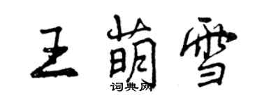 曾慶福王萌雪行書個性簽名怎么寫