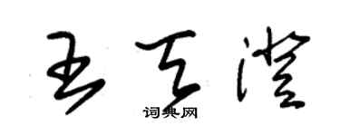 朱錫榮王天澄草書個性簽名怎么寫