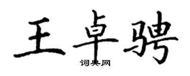 丁謙王卓騁楷書個性簽名怎么寫