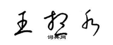 梁錦英王想水草書個性簽名怎么寫