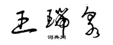 曾慶福王瑞泉草書個性簽名怎么寫