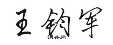 駱恆光王鈞軍行書個性簽名怎么寫