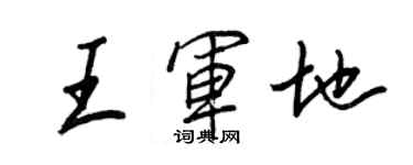 王正良王軍地行書個性簽名怎么寫