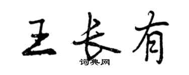 曾慶福王長有行書個性簽名怎么寫