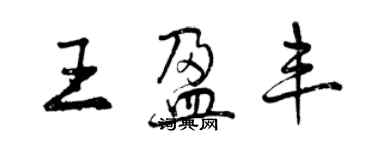 曾慶福王盈豐行書個性簽名怎么寫