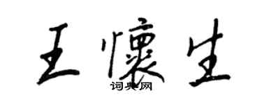 王正良王懷生行書個性簽名怎么寫