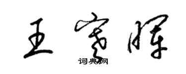 梁錦英王寒暉草書個性簽名怎么寫