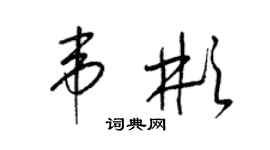 梁錦英韋彬草書個性簽名怎么寫