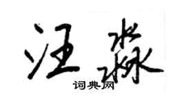 王正良汪淼行書個性簽名怎么寫