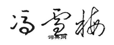 駱恆光馮雪梅草書個性簽名怎么寫