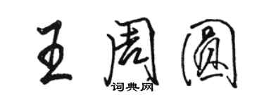 駱恆光王周圓行書個性簽名怎么寫