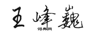 駱恆光王峰巍行書個性簽名怎么寫