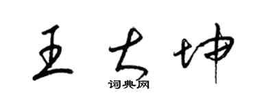 梁錦英王大坤草書個性簽名怎么寫