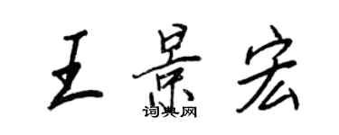 王正良王景宏行書個性簽名怎么寫