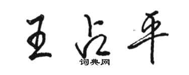 駱恆光王占平行書個性簽名怎么寫