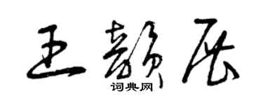 曾慶福王韻展草書個性簽名怎么寫