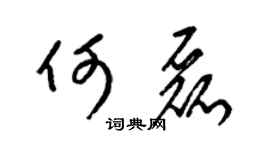 梁錦英何磊草書個性簽名怎么寫
