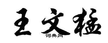 胡問遂王文猛行書個性簽名怎么寫