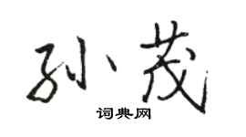 駱恆光孫茂行書個性簽名怎么寫