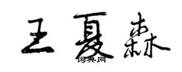 曾慶福王夏森行書個性簽名怎么寫