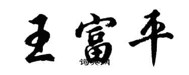 胡問遂王富平行書個性簽名怎么寫