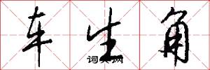 車生角怎么寫好看