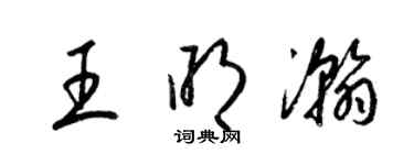 梁錦英王明瀚草書個性簽名怎么寫