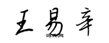 王正良王易辛行書個性簽名怎么寫