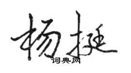 駱恆光楊挺行書個性簽名怎么寫